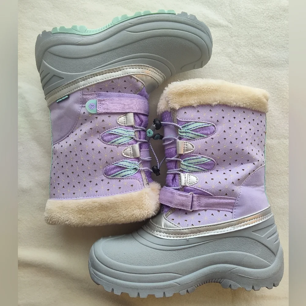 Jambu Kid Lilac & Aqua Nydia Snow Boots Size 5M
